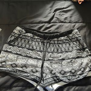 Black and white shorts